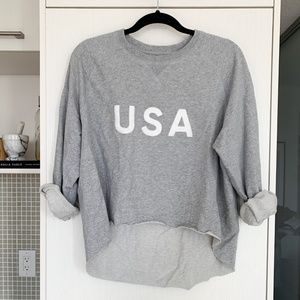 USA | Heather Grey | Billiam | Cropped Sweatshirt